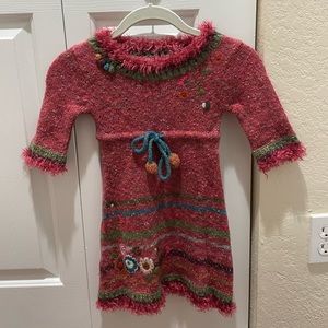 Deux Par Deux knitted red dress size 5